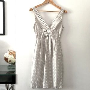 J. CREW Chartreuse Polka Dot Rosette Dress